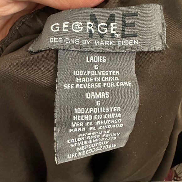 George Me Grey Brown Red Floral Skirt Size 6 - Picture 5 of 5